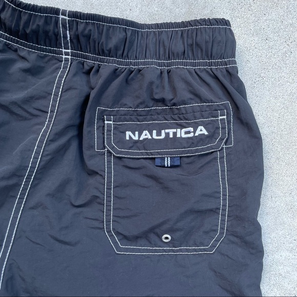 Nautica vintage black bathing suit/ swim shorts - size M - Picture 6 of 6